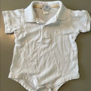 The Beaufort Bonnet Company Polo Onesie • white • 6-12 month